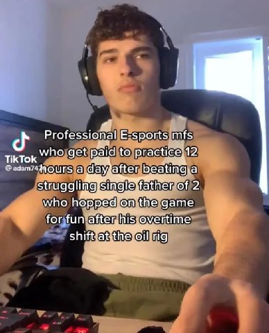 Professional E-sports mfs who get paid to practice;12 TikTok а after beating. a of 2 who hopped on the game for fun after,his overtime shift rig