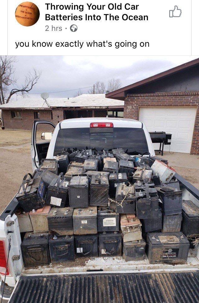 Throwing Your Old Car Batteries Into The Ocean you know exactly what's going on 4 я