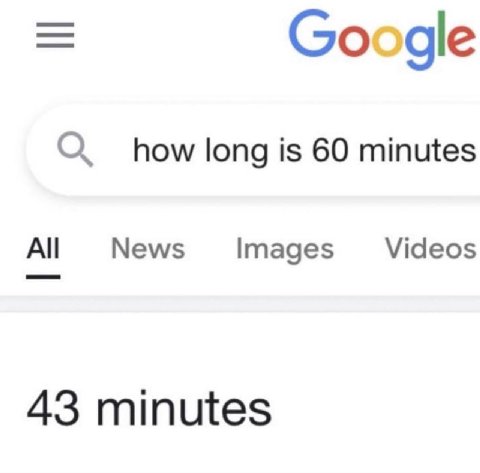 Google О long is 60 minutes News Images Videos 43 minutes