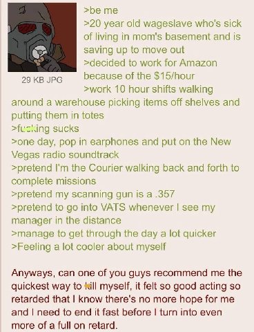 >be >20 year old wageslave who's sick of living in mom's basement and is saving up to move out >decided to work for Amazon 29 JPG because of the $15/hour >work 10 hour shifts walking around a warehous