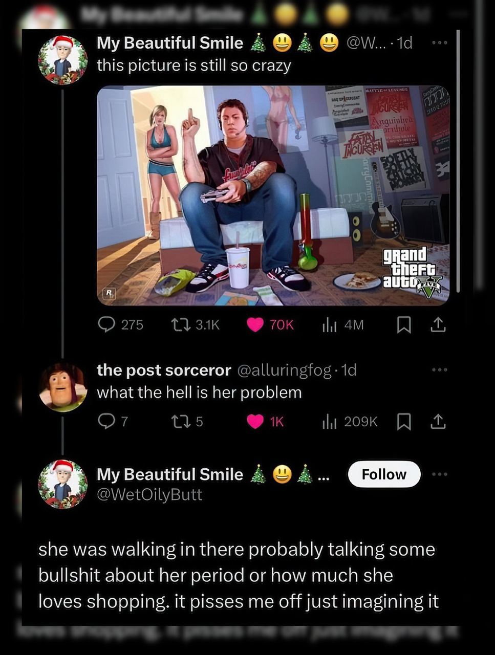 a Веаи $тйе this picture is still so crazy 749 GHEFG я the post sorceror bed what the hell is her problem $4. My Beautiful Smile 2. Follow she was walking in there probably talking some bullshit about