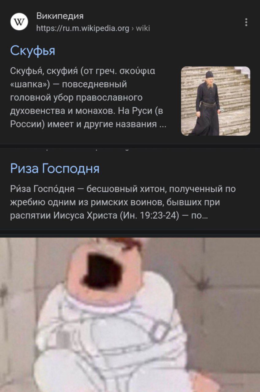 Википедия https://ru.m.wikipedia.org wiki Скуфья Скуфья, скуфия (от греч. «шапка») повседневный головной убор православного духовенства и монахов. Руси (в России) имеет и другие названия Риза Господня