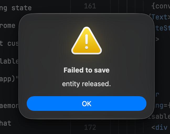 rome Labl Failed to save app) entity released. аето с hat