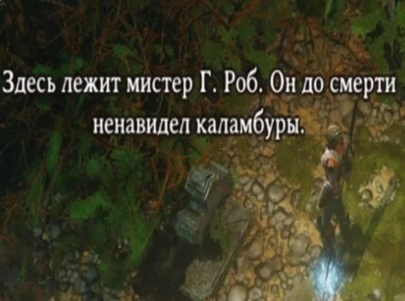 Здесь лежит мистер Роб. Он до смерти ненавидел каламбуры.