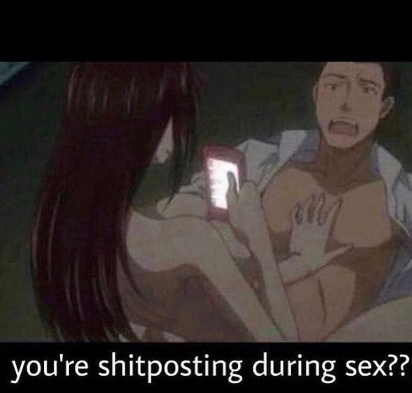 you're shitposting during sex??