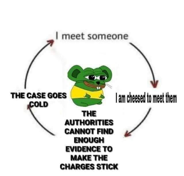 meet someone THE CASE GOES to meet them AUTHORITIES CANNOT FIND EVIDENCE TO MAKE THE CHARGES STICK