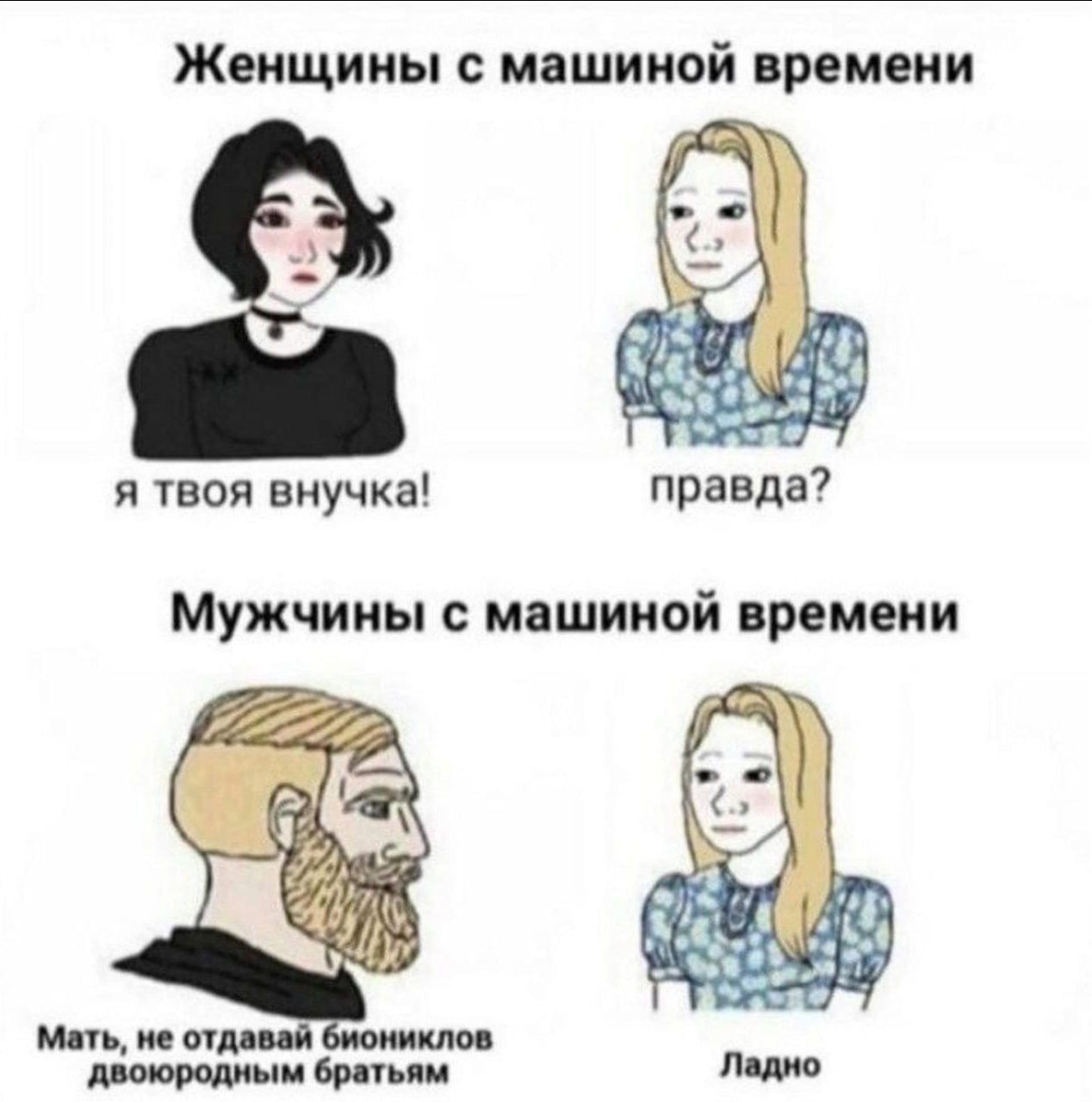 Женщины с машиной времени 2 я твоя внучка! правда? Мужчины с машиной времени 7, Мать, He отдавай биониклов двоюродным братьям Ладно