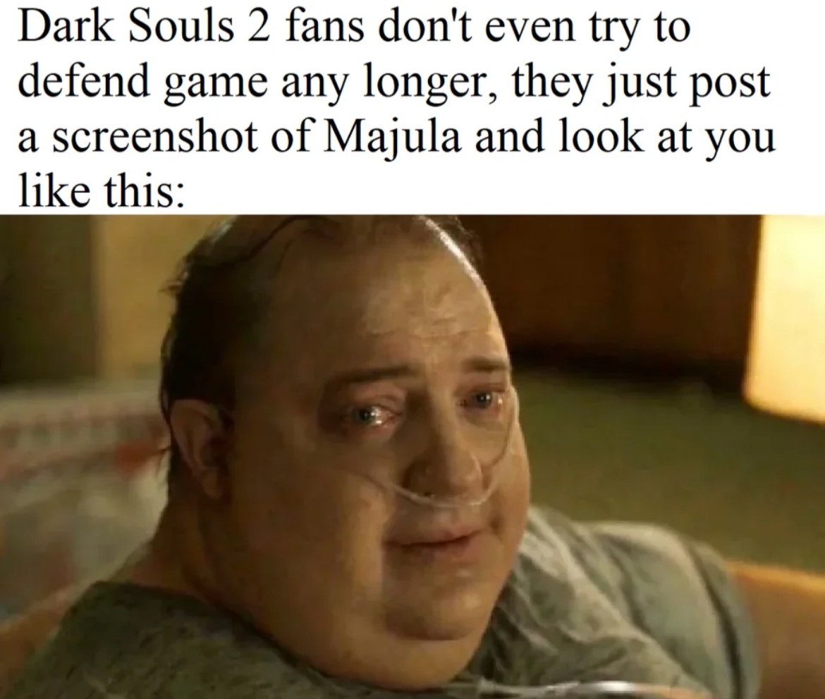 Dark Souls 2 fans don't even try to defend game any longer, they just post a screenshot of Majula and look at you like this: