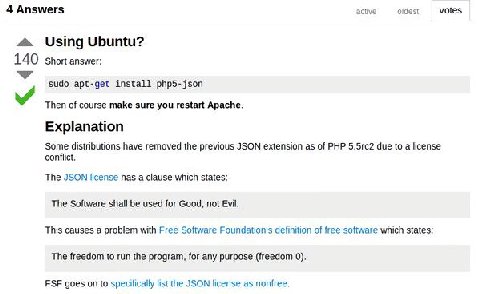 4 Answers oldest votes 4. Using Ubuntu? 140 Short answer: sudo apt-get install php5-json Then of course make sure you restart Apache. Explanation Some distributions have removed the previous JSON exte