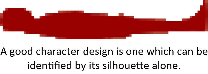 А good character design is one which can be identified its silhouette alone.