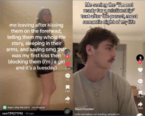 not hip me leaving after kissing them on the forehead, telling them my whole life Story, sleeping in their arms, and saying omg tha* was my first kiss then blocking them a girl and it’s a tuesday) у D