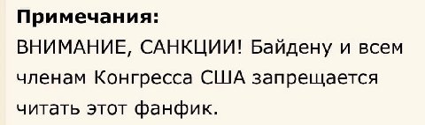 Примечания: ВНИМАНИЕ, САНКЦИИ! и всем членам Конгресса США запрещается читать этот фанфик.
