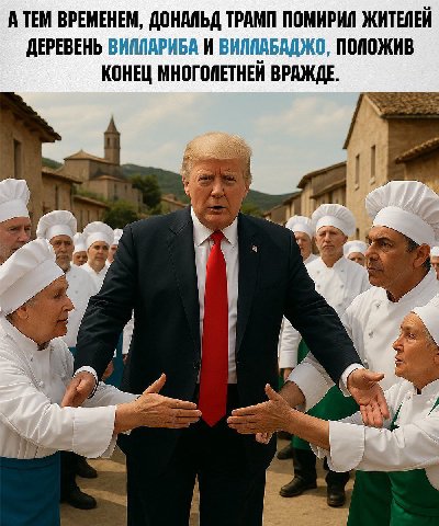 ATEM ВРЕМЕНЕМ, ДОНАЛЬД ТРАМП ПОМИРИЙ ДЕРЕВЕНЬ ВИЛПАРИБА И ВИЛЛАБАДЖО, ПОЛОЖИВ КОНЕЦ МНОГОЛЕТНЕЙ ВРАЖДЕ. 4 я в 4 4