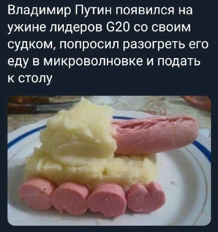 Владимир Путин появился на ужине лидеров С20 своим судком, попросил разогреть его еду в микроволновке и подать к столу