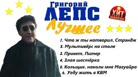 Григорий ШАНСО 7. Что ж ты натворил, Стрэндж 2. Мультивеёрс на столе 3. Привет, Питер 4. Злая 5. Кольщик, наколи мне Магуайра 6. Уеду жить в КВМ