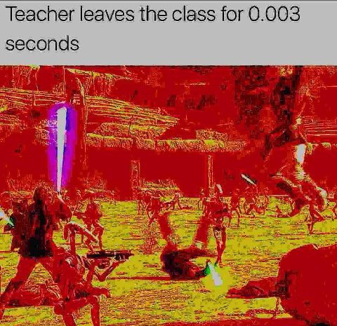 Teacher leaves the class for 0.003 seconds