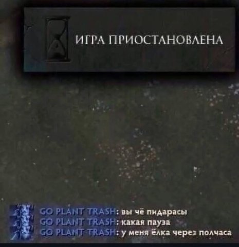 ИГРА ПРИОСТАНОВЛЕНА к PLANT. TRASH: вы чё пидарасы PLANT пауза меня Влка через полчаса