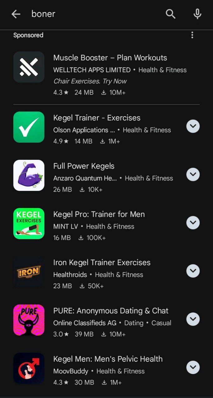 Бопег Sponsored Muscle Booster Plan Workouts WELLTECH APPS LIMITED Health Fitness Chair Exercises. Try Now 4.3% Kegel Trainer Exercises Olson Applications Health Fitness 49% Full Power Kegels Anzaro Q