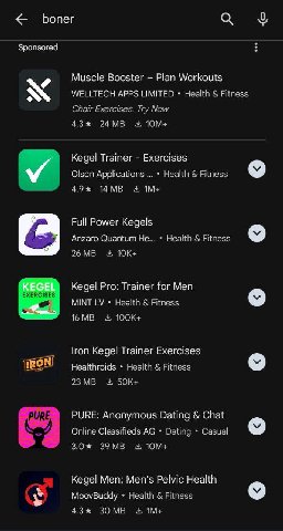 Бопег Sponsored Muscle Booster Plan Workouts WELLTECH APPS LIMITED Health Fitness Chair Exercises. Try Now 4.3% Kegel Trainer Exercises Olson Applications Health Fitness 49% Full Power Kegels Anzaro Q