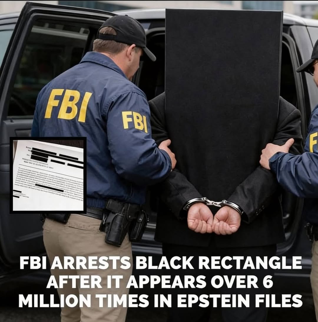 ЕВГ FBI ARRESTS BLACK RECTANGLE AFTER IT APPEARS OVER 6 MILLION TIMES IN EPSTEIN FILES