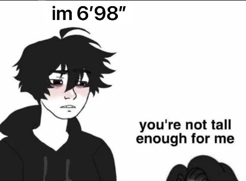 6'98" 4} you're not tall enough for me