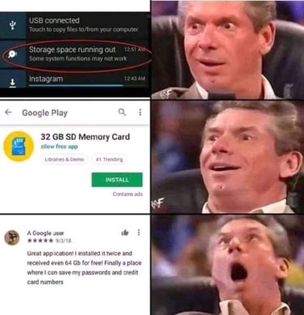 А а Google Play 32 Memory Card fro app А Google user Great И twice and received even 64 for free! Finally a place where can save my passwords and credit card numbers