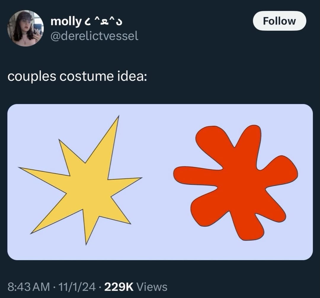 molly с @derelictvessel couples costume idea: 8:43 11/1/24 Views