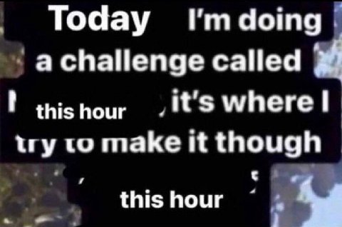 Тоаау doing a challenge called this hour where make it though this hour