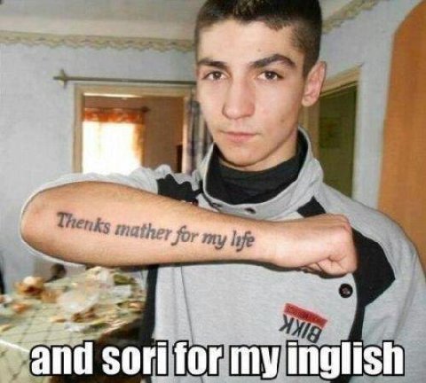 and my inglish