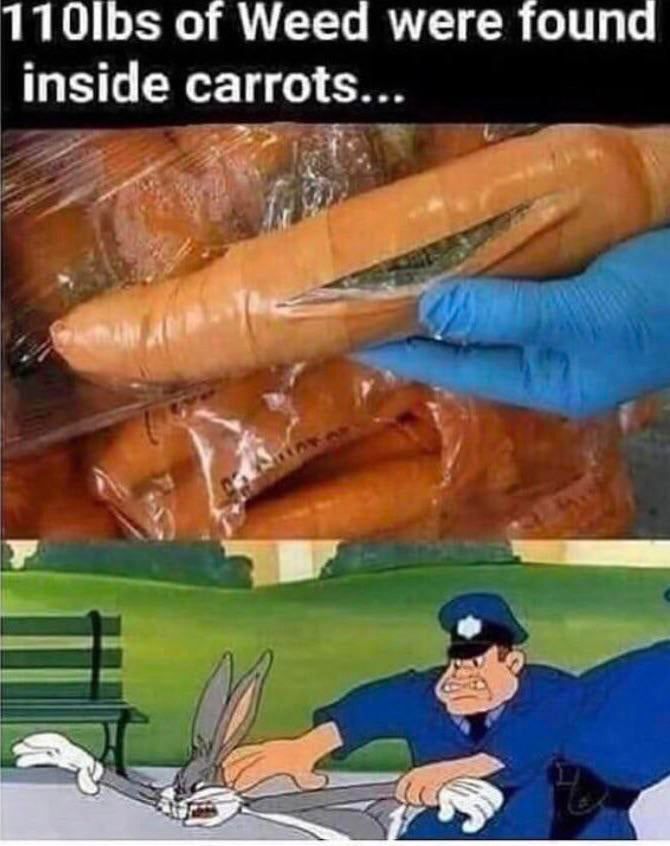 1105$ of Weed were found inside carrots 4
