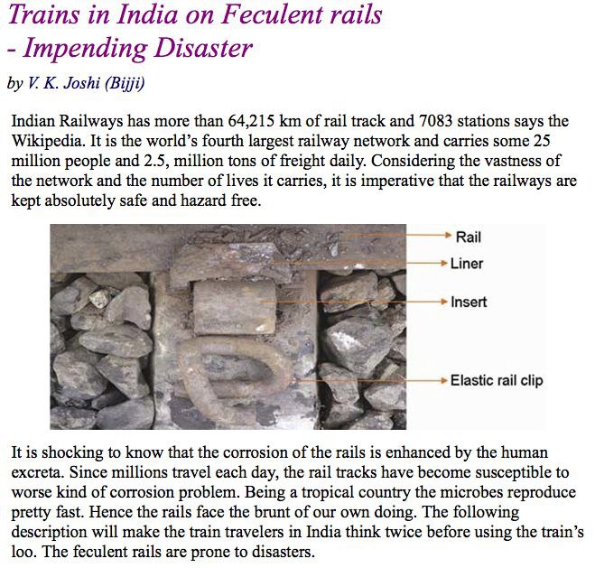 Trains India on Feculent rails Impending Disaster Joshi (ВИП) Indian Railways has more than 64,215 of rail track and 7083 stations says the Wikipedia. It is the world’s fourth largest railway network 