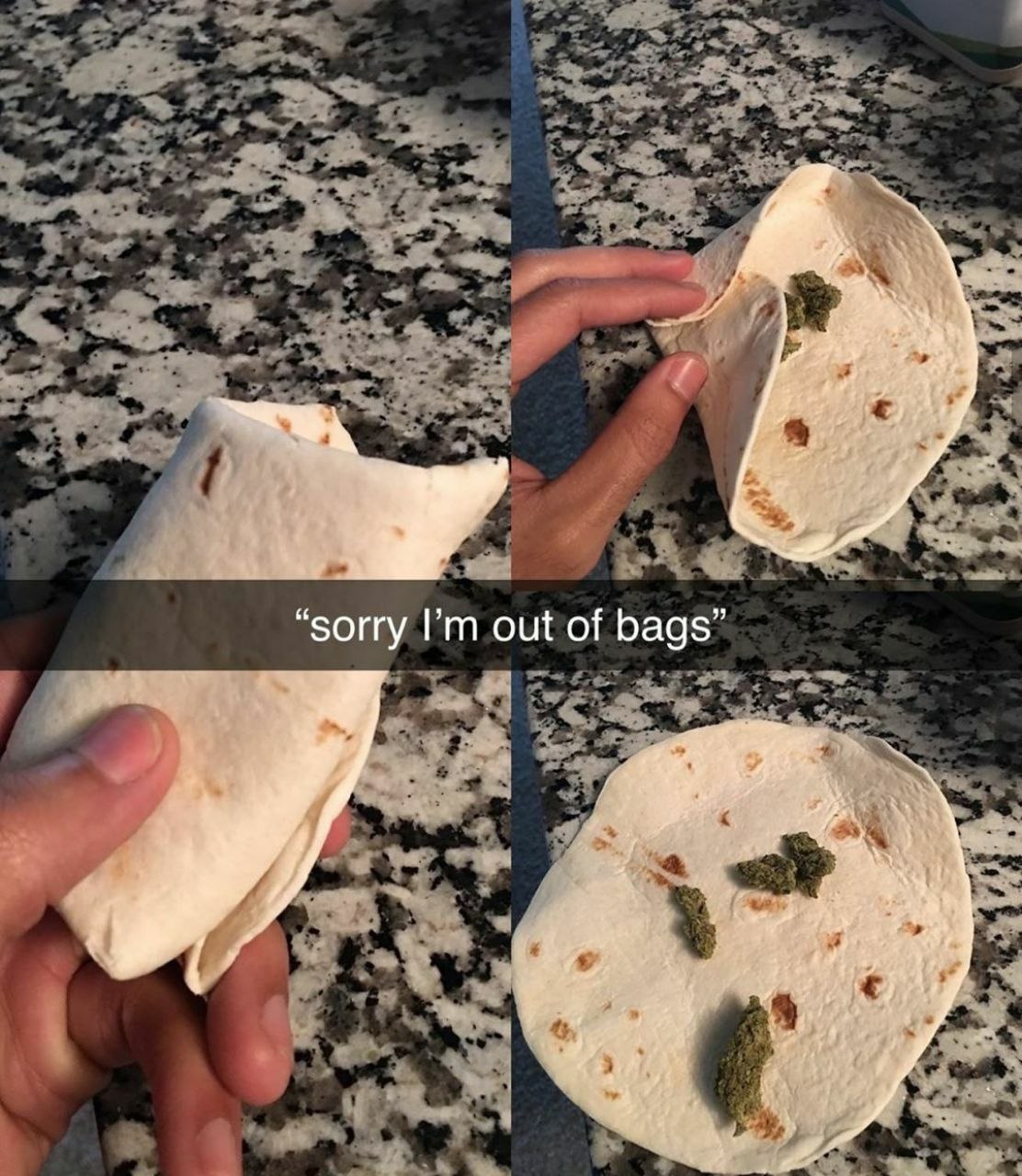 “sorry out of bags”