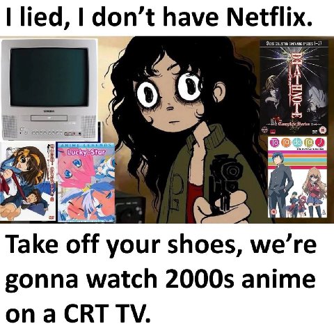 lied, don’t have Netflix. у i laf Take off your shoes, we’re gonna watch anime
