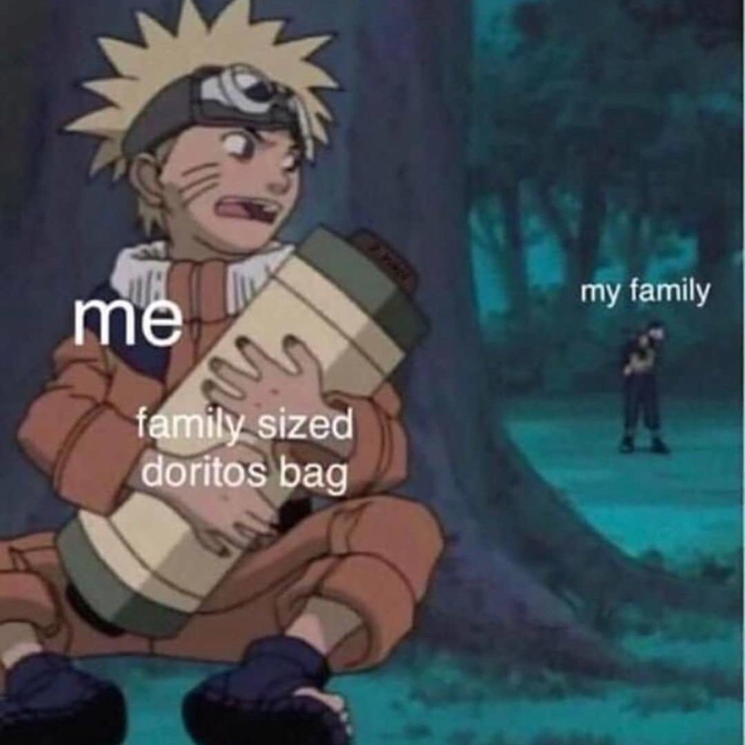 my family me family sized doritos bag