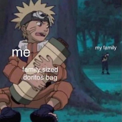 my family me family sized doritos bag