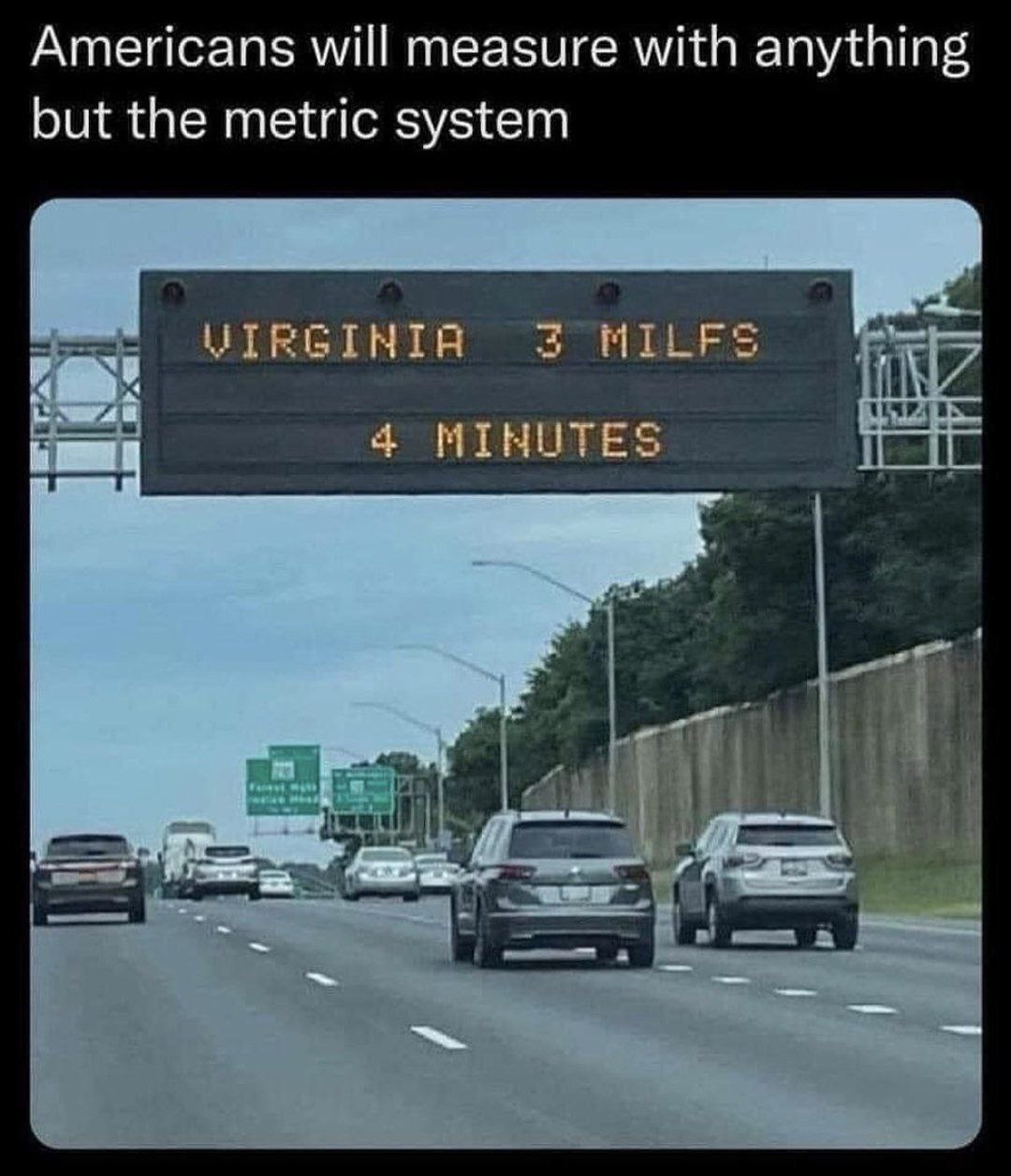 Americans will measure with anything but the metric system