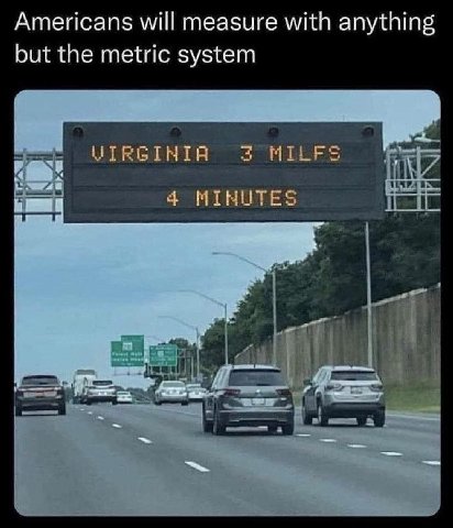 Americans will measure with anything but the metric system