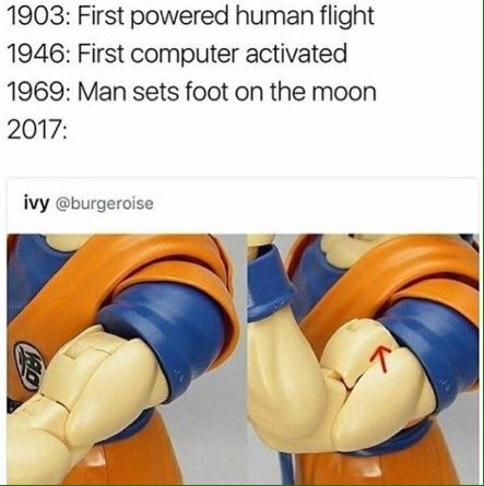1903: First powered human flight 1946: First computer activated 1969: Man sets foot on the moon 2017: ivy @burgeroise