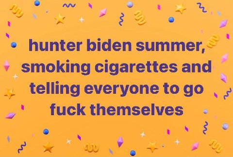 i hunter biden smoking cigarettes and telling everyone to fuck themselves