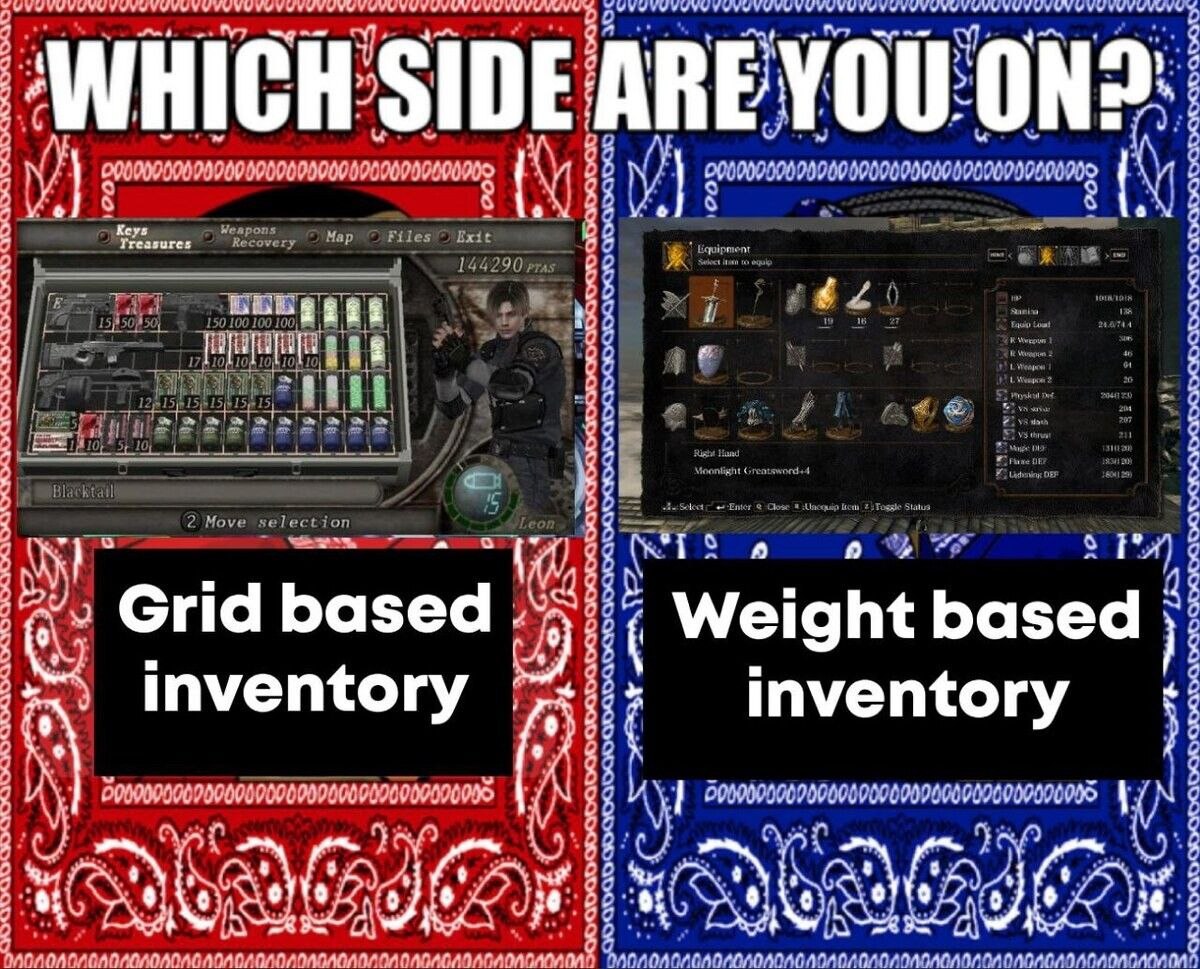 ‘WHICH SIDE ARE 0 5702) у Keys Treasures ЕЕ pee Grid based ust Weight based Inventory inventory и i ЕЕ я a= 71