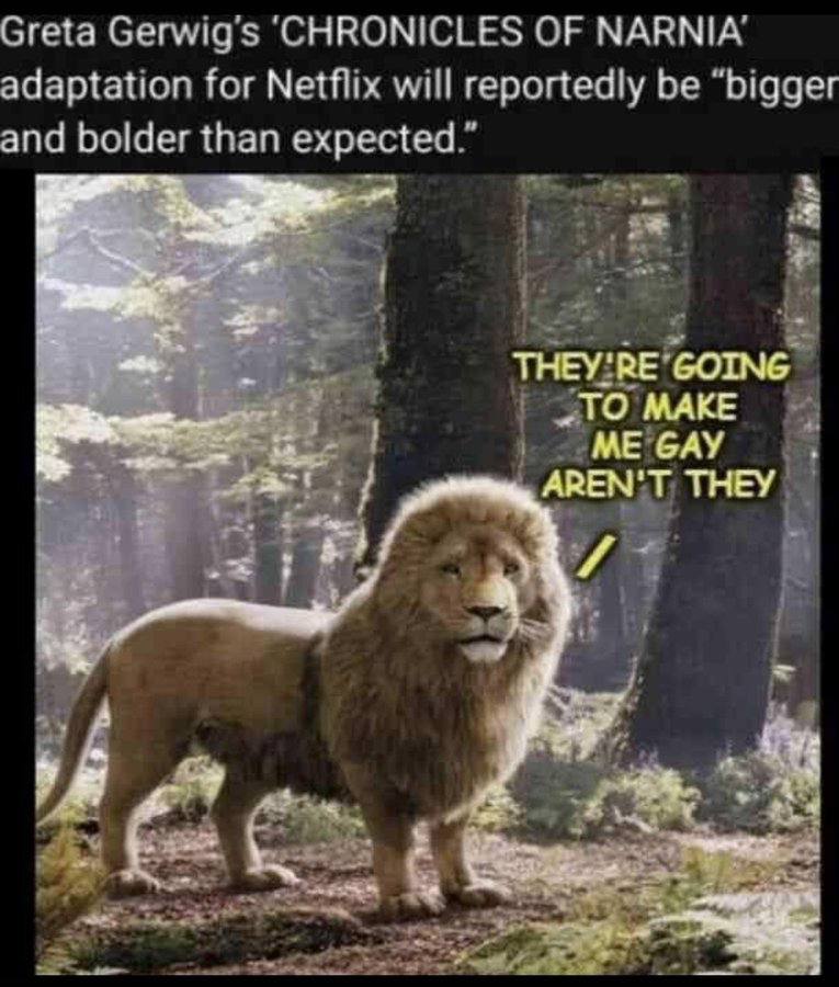 Greta Gerwigs CHRONICLES OF NARNIA’ adaptation for Netflix will reportedly be “bigger and bolder than expected THEY'RE GOING „ТО МАКЕ ME GAY AREN'T THEY у