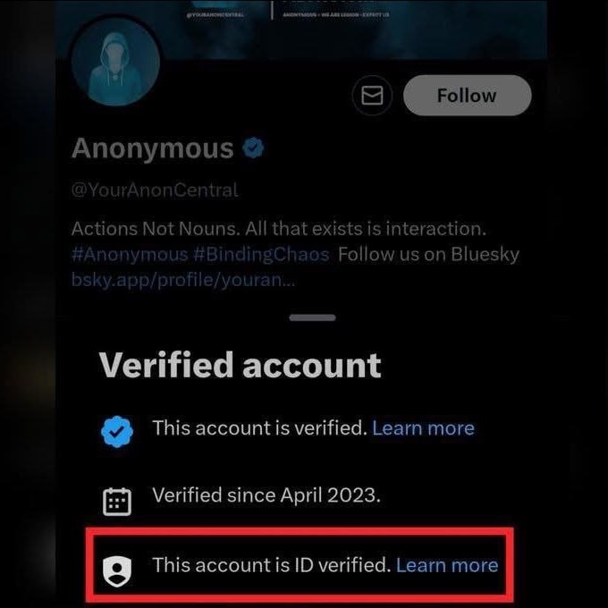 Anonymous Actions Not Nouns. All that exists is interaction. Follow on Bluesky Verified account This account is verified. Learn more Verified since April 2023. This account is verified. Learn more