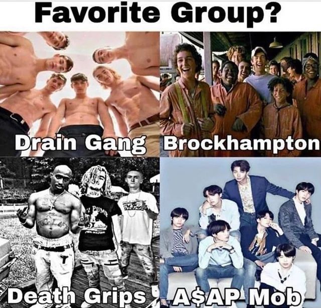 Favorite Group? 4 Drain ’Death Grips. Mob