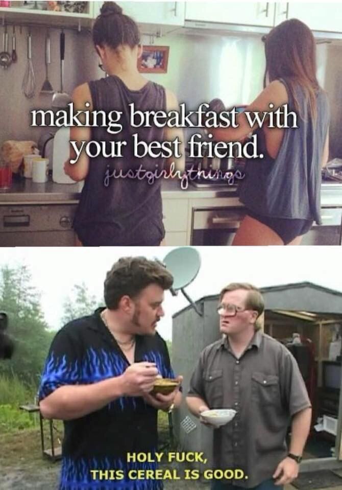 making breakfast with HOLY FUCK, THIS CEREAL IS GOOD.