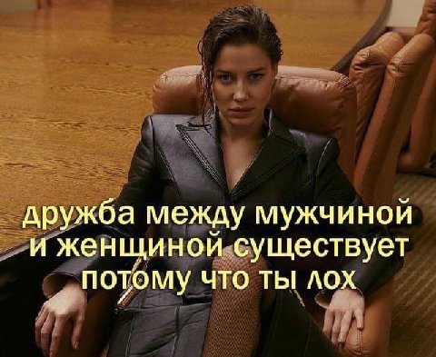 дружба между мужчиной и женщиной существует потому что ты лох