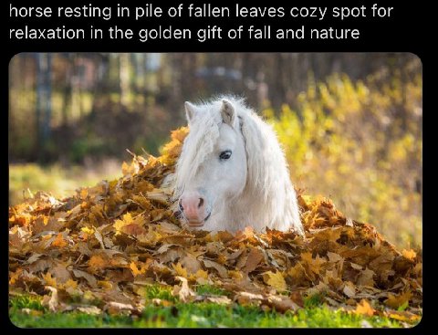 horse resting pile of fallen leaves cozy spot for relaxation the golden gift of fall and nature 20 я 7% a