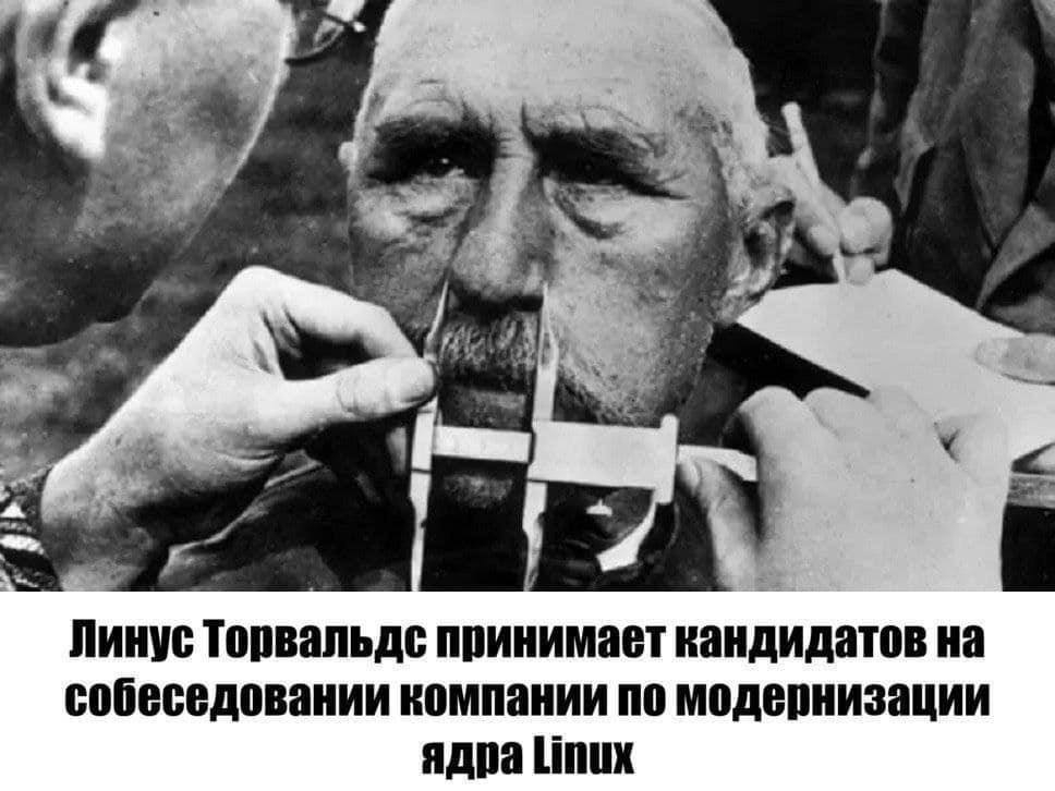 Линус Торвальдс принимает кандидатов на собеседовании компании по модернизации ядра Linux