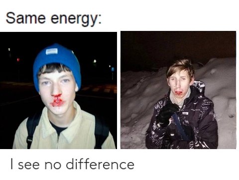 same energy: 2 see no difference