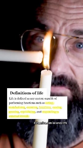 Life is defined as any system capable of performing functions such as britannica¥com/science/life