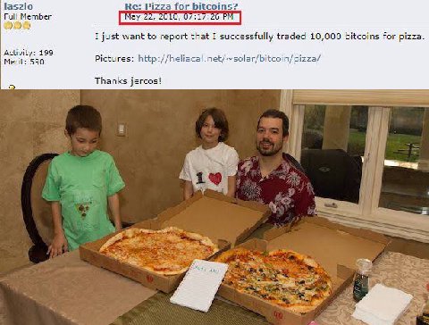 laszlo Pizza for bitcoins? Full Member I just want to report that I successfully traded 10,000 bitcoins for pizza. Activity: 199 Merit: 590 Pictures: http://heliacal.net/~solar/bitcoin/pizza/ Thanks j